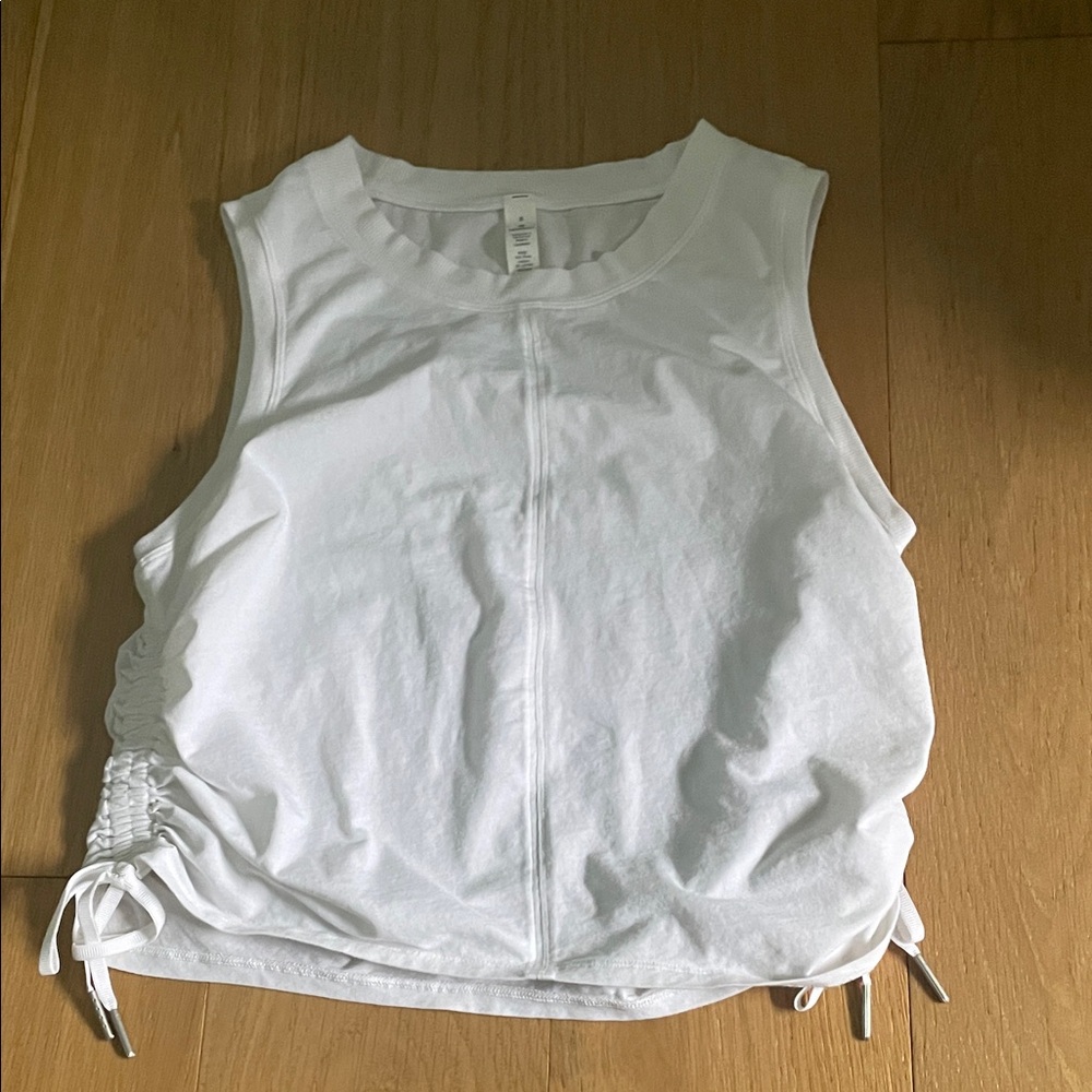 Lululemon Athletica White Tank Top with ruching